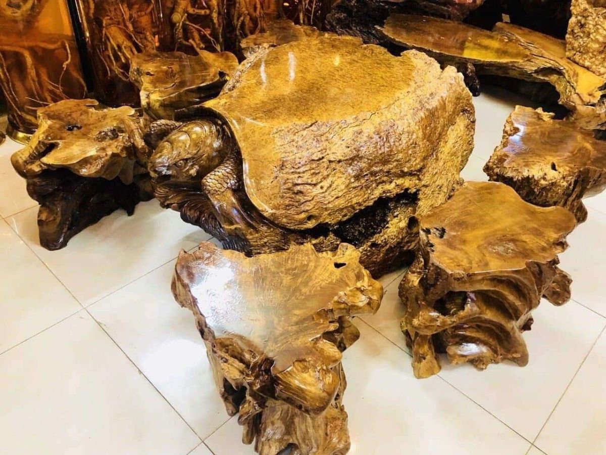 Gỗ nu thật có bề mặt mịn, các mắt gỗ nhỏ và dày đặc (Nguồn: Sưu tầm)