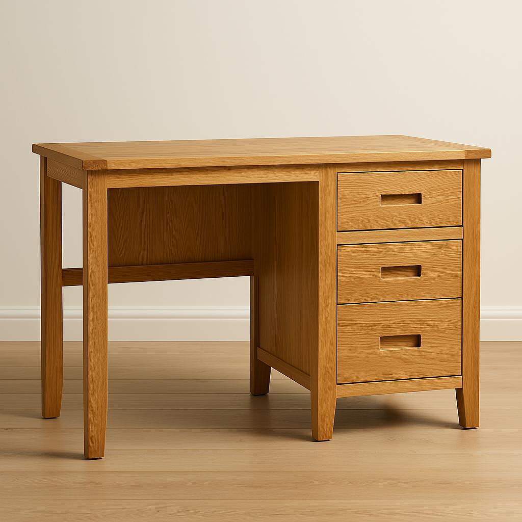 Thiết kế bàn học đơn giản với tông màu nâu gỗ vàng nhẹ nhàng (Nguồn: sưu tầm)