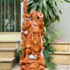 Tượng Quan Vân Trường chống đao gỗ hương đá cao 100 ngang 38 sâu 26