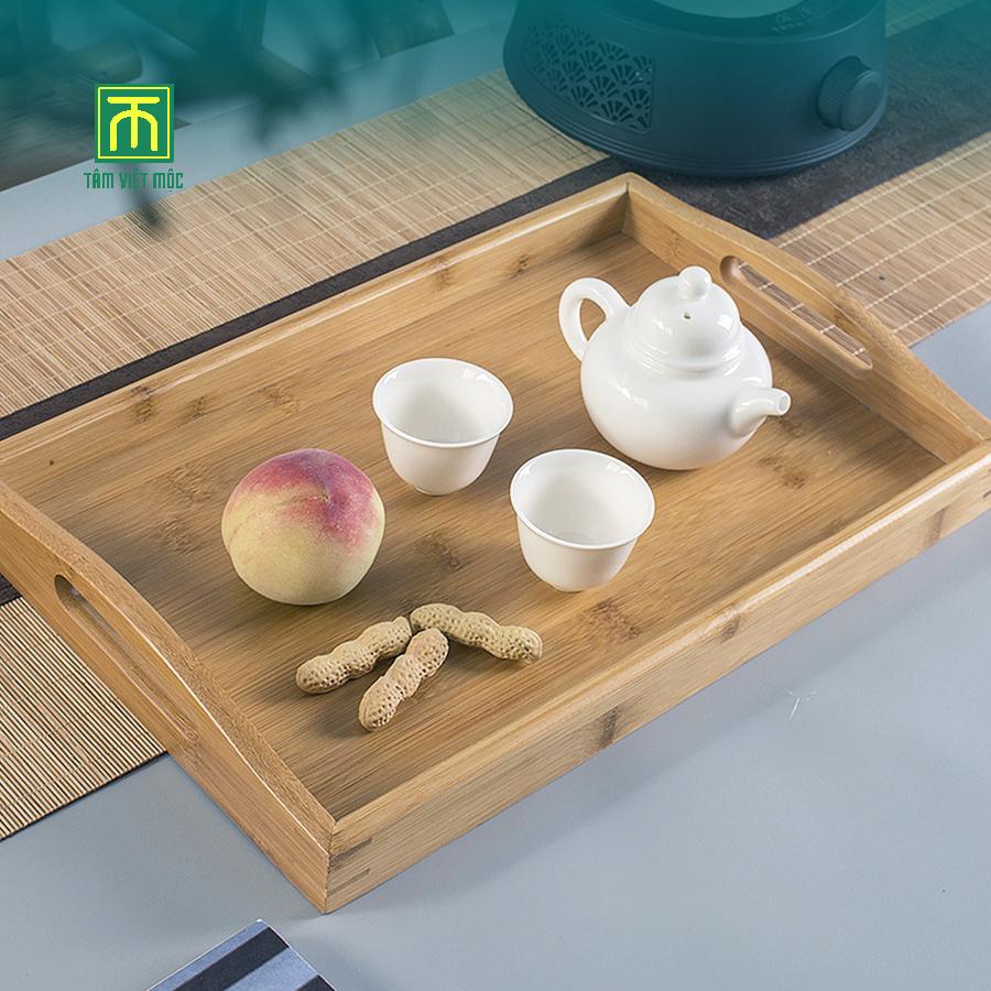 Mẫu khay trà tre đẹp đơn giản, nhỏ gọn