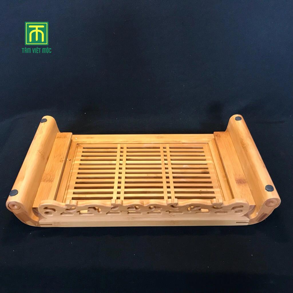 Khay trà bằng tre tông màu sáng