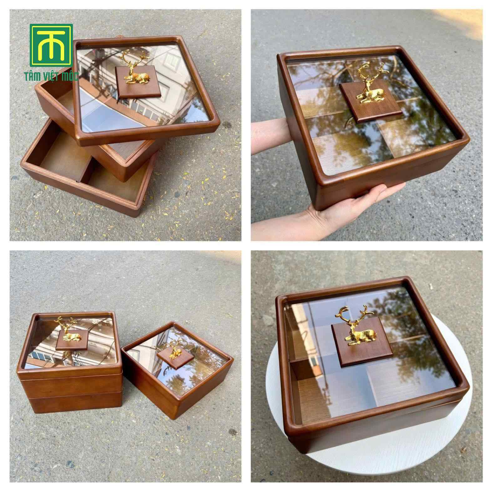 Mẫu khay mứt Tết thông minh có thể xoay