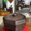 Khay đựng bánh kẹo gỗ trắc hình lục giác đường kính 25 cao 17 1