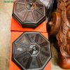 Khay đựng bánh kẹo tết 5 ngăn gỗ trắc đường kính 37 cao 20