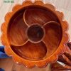 Khay đựng bánh kẹo hình quả bí ngô gỗ hương đường kính 35 cao 30