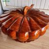 Khay đựng bánh kẹo hình quả bí ngô gỗ hương đường kính 35 cao 30 2
