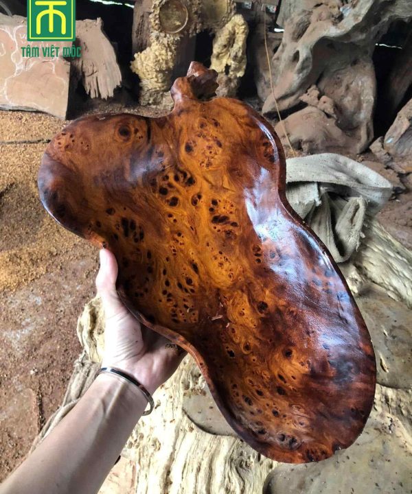 Khay đựng mứt tết gỗ nu hương lòng sâu dài 38 rộng 18 dày 3