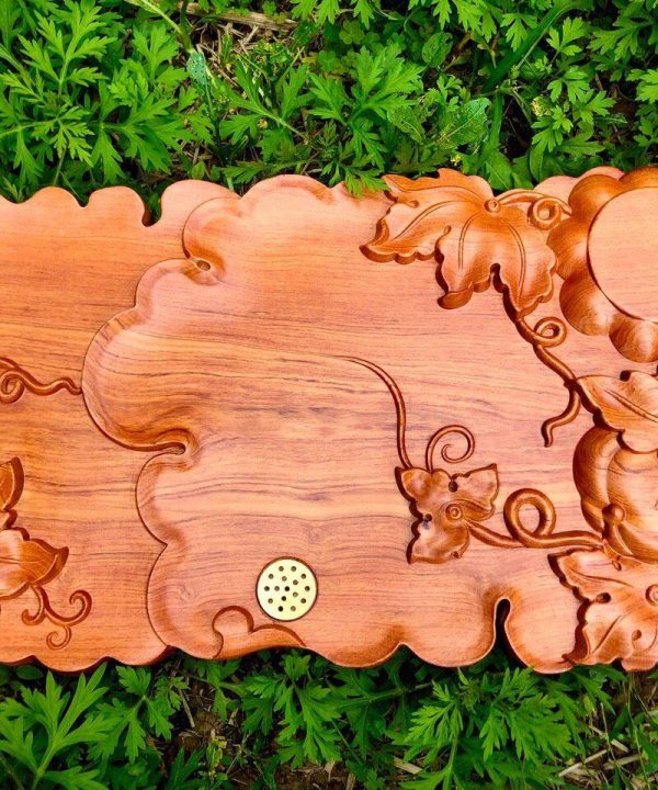 Khay trà gỗ hương đá dài 70 rộng 40 dày 4