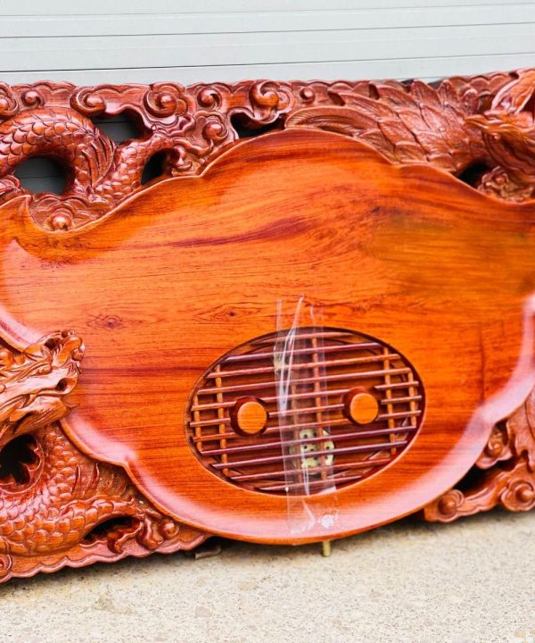 Khay trà gỗ hương trạm rồng dài 70 rộng 40 dày 4