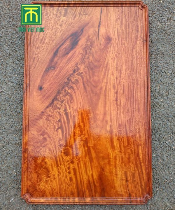 Khay trà gỗ hương vân đuôi công dài 70 rộng 43 dày 3 1