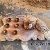 Khay trà gỗ nghiến cóc ngậm tiền dài 62 rộng 37 sâu 11