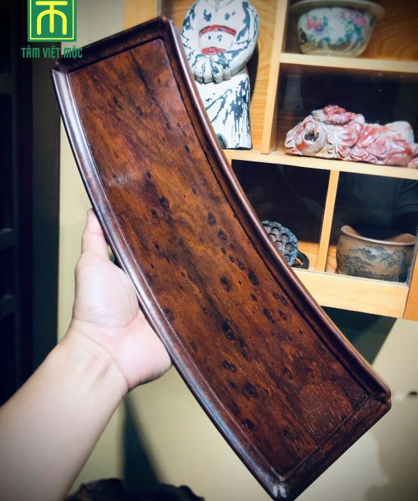 Khay trà gỗ nu trắc dài 35 rộng 15 dày 4
