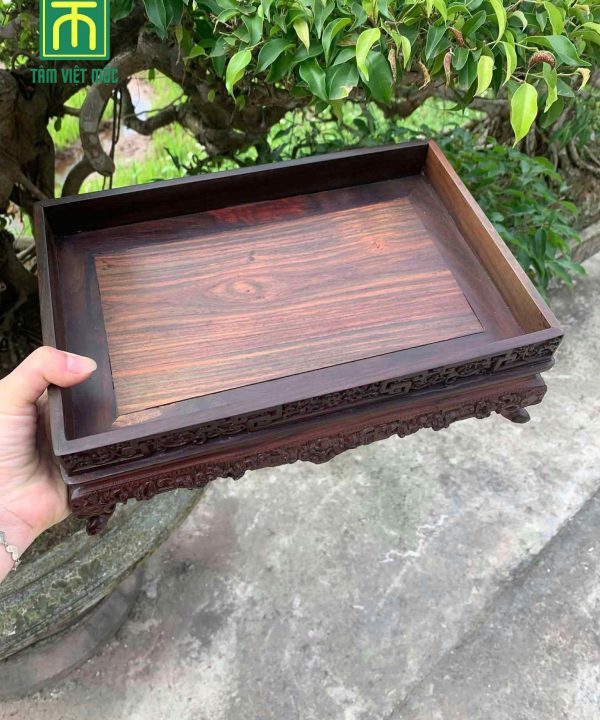 Khay trà gỗ trắc dài 30 rộng 20 dày 2