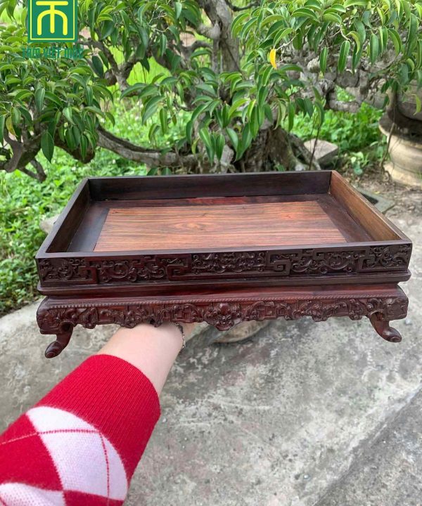Khay trà gỗ trắc dài 30 rộng 20 dày 2 1