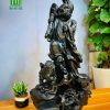Tượng đạt ma phục nghê gỗ mun sừng cao 95 ngang 50 sâu 32 2