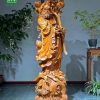 Tượng đạt ma sư tổ gỗ hương đá nguyên khối cao 160 ngang 55 sâu 55