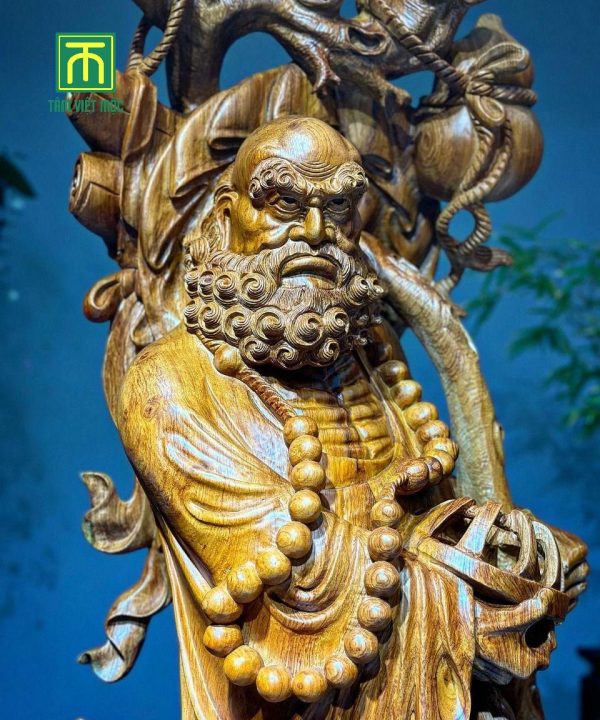 Tượng đạt ma sư tổ gỗ hương đá nguyên khối cao 160 ngang 55 sâu 55 1