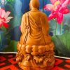 Tượng địa tạng vương bồ tát tọa thiền đài sen gỗ hương đá cao 55 ngang 32 sâu 32 2