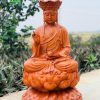 Tượng địa tạng vương gỗ hương đá cao 60 ngang 35 sâu 35
